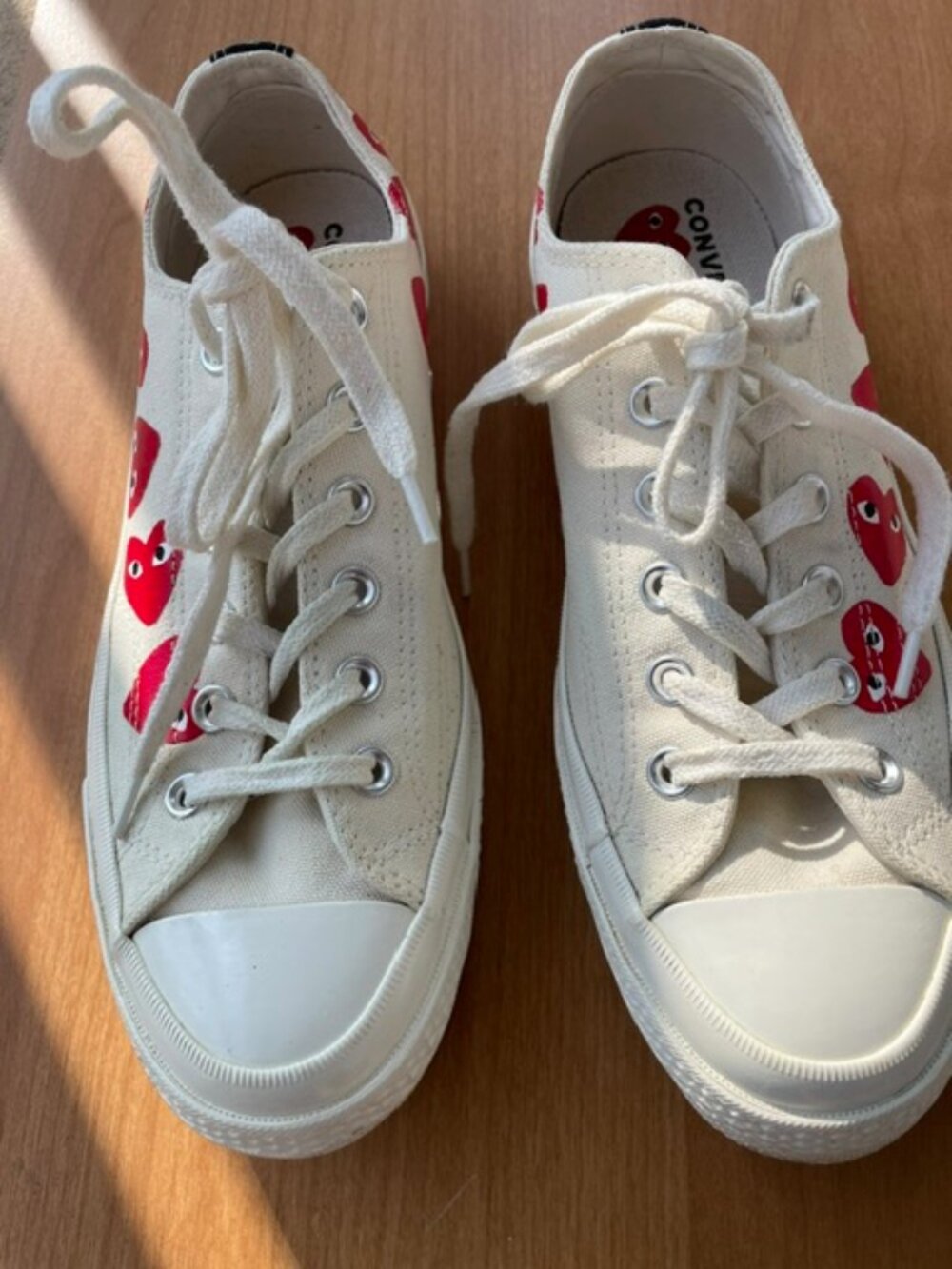 Converse x Comme des Garcons PLAY 70 Low Multi Heart - White/Red Men 7 WMN 9 - Picture 5 of 8